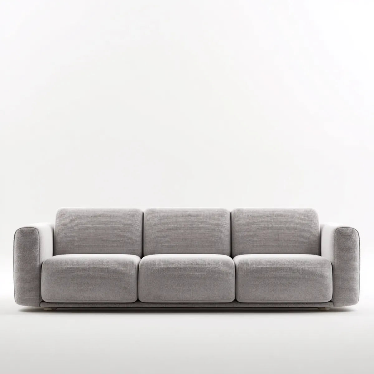 Sofa, 3-fotela fotelik jasny szary 220 x 95 x 78 cm poliester prostokątna
