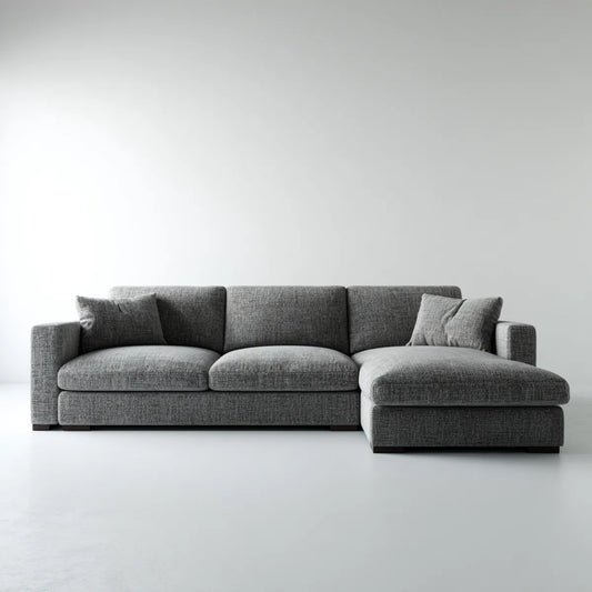 Sofa, 3 fotela w kolorze szarym w 280 x 165 x 85 cm