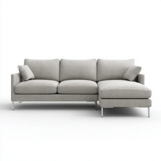 Sofa, 3 fotela poliestrowa kanapa narożna z szezlongiem prostym 280 x 160 x 85 cm