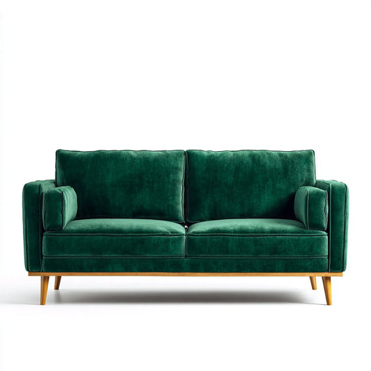 Sofa, Emerald zielony sofa 2 miejsca 170 x 85 x 85 cm w prostokątnym poliestrowym aksamicie