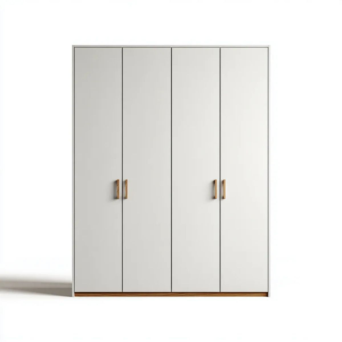 Szafa, 4 biało-białe, biało-białe dęby, z zakrzywionymi drzwiami w melaminowanej płycie wiórowej cząstek stałych, 180 × 52 × 200 cm