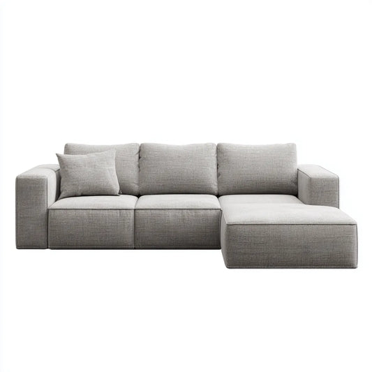 Sofa, 3 fotela przezroczysta, szara, poliestrowa sofa w 260 x 160 x 85 cm