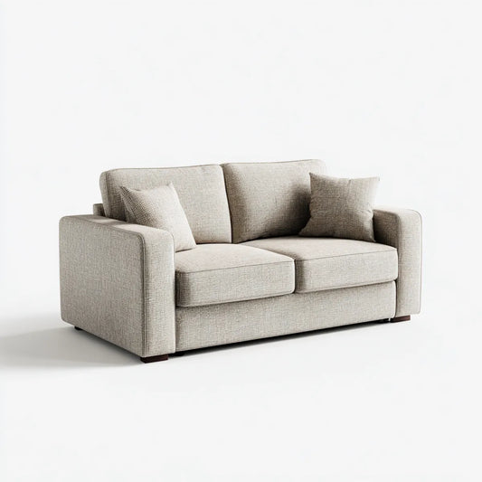Sofa, 2 fotela beżowa porcelana 180 x 90 x 85 cm poliestrowe szkło proste